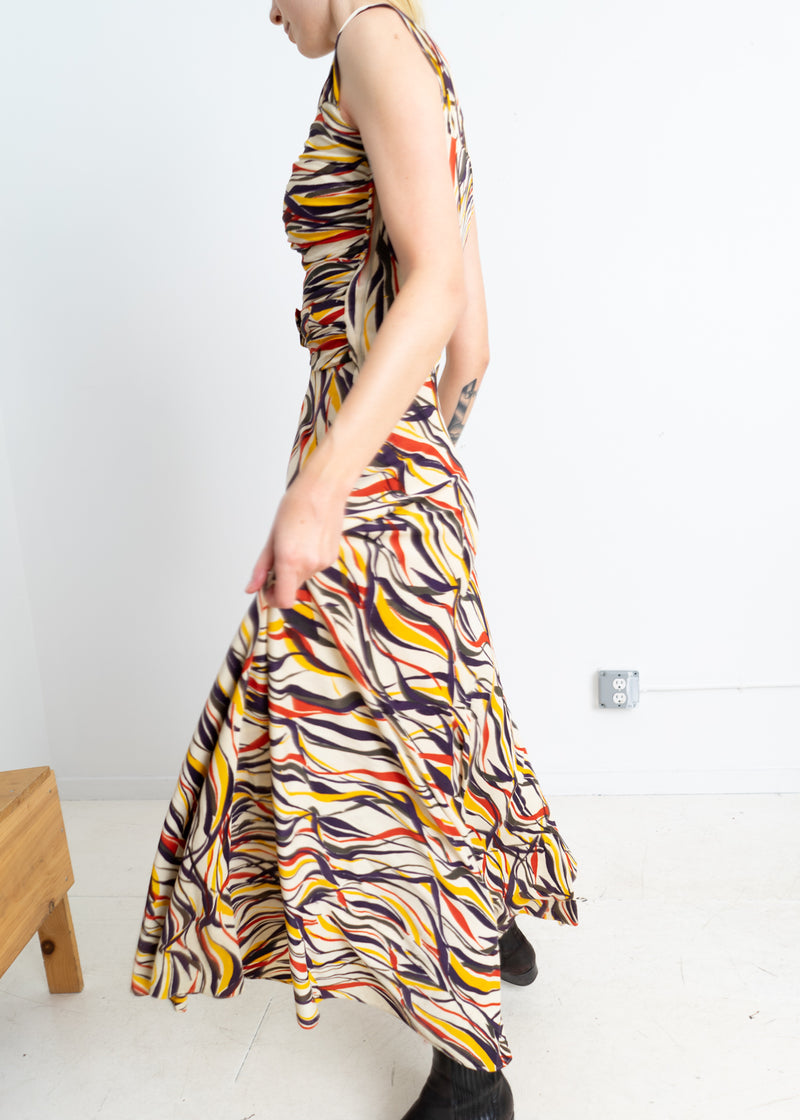 Vintage Graphic Long dress from 40s