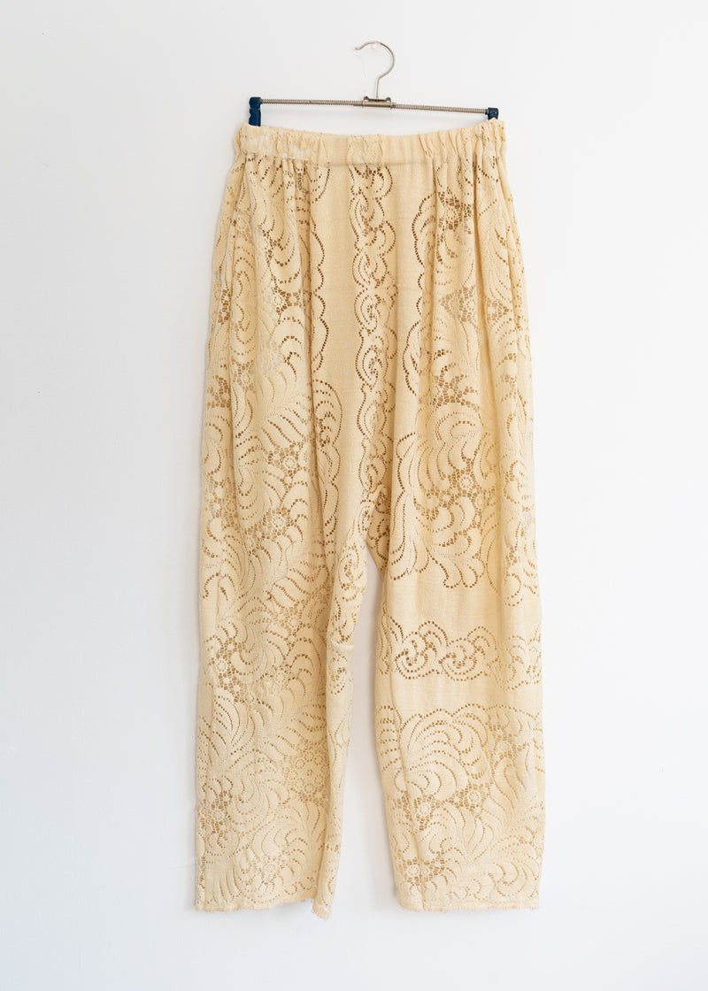 Gusset Pant- Vintage feather Lace-off white