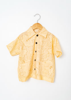 Kids School Boy Shirt- 6y Cream Holly