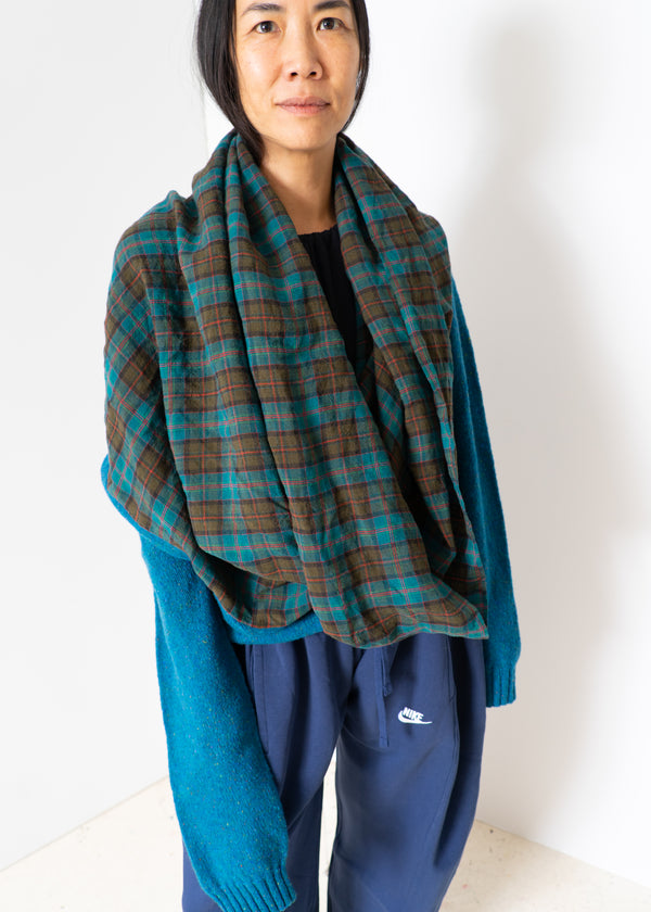 Bless Waterfall shawl sweater- teal