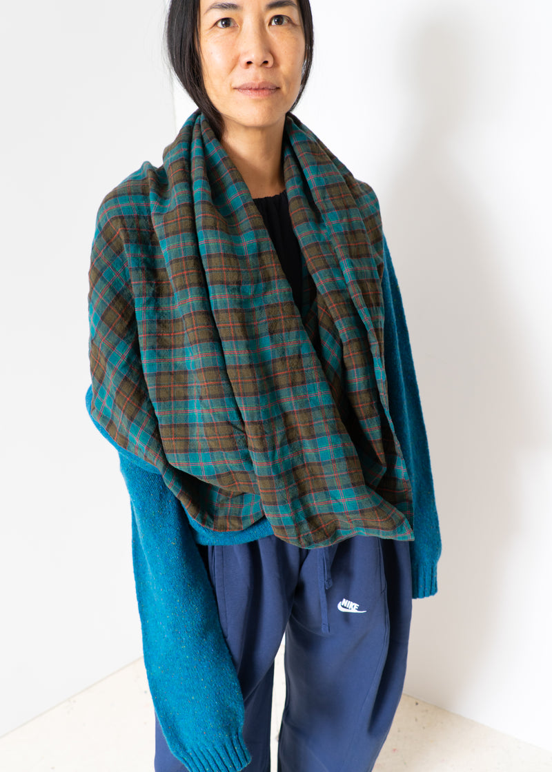 Bless Waterfall shawl sweater- teal