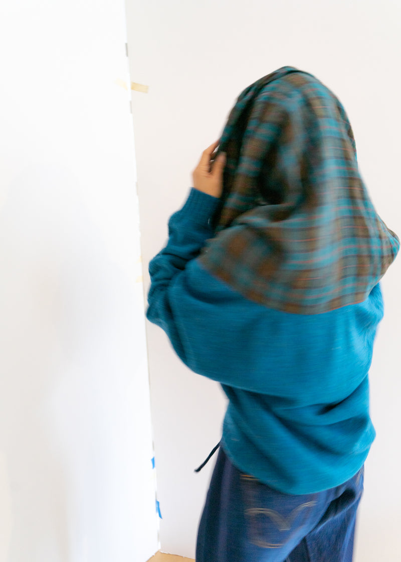 Bless Waterfall shawl sweater- teal