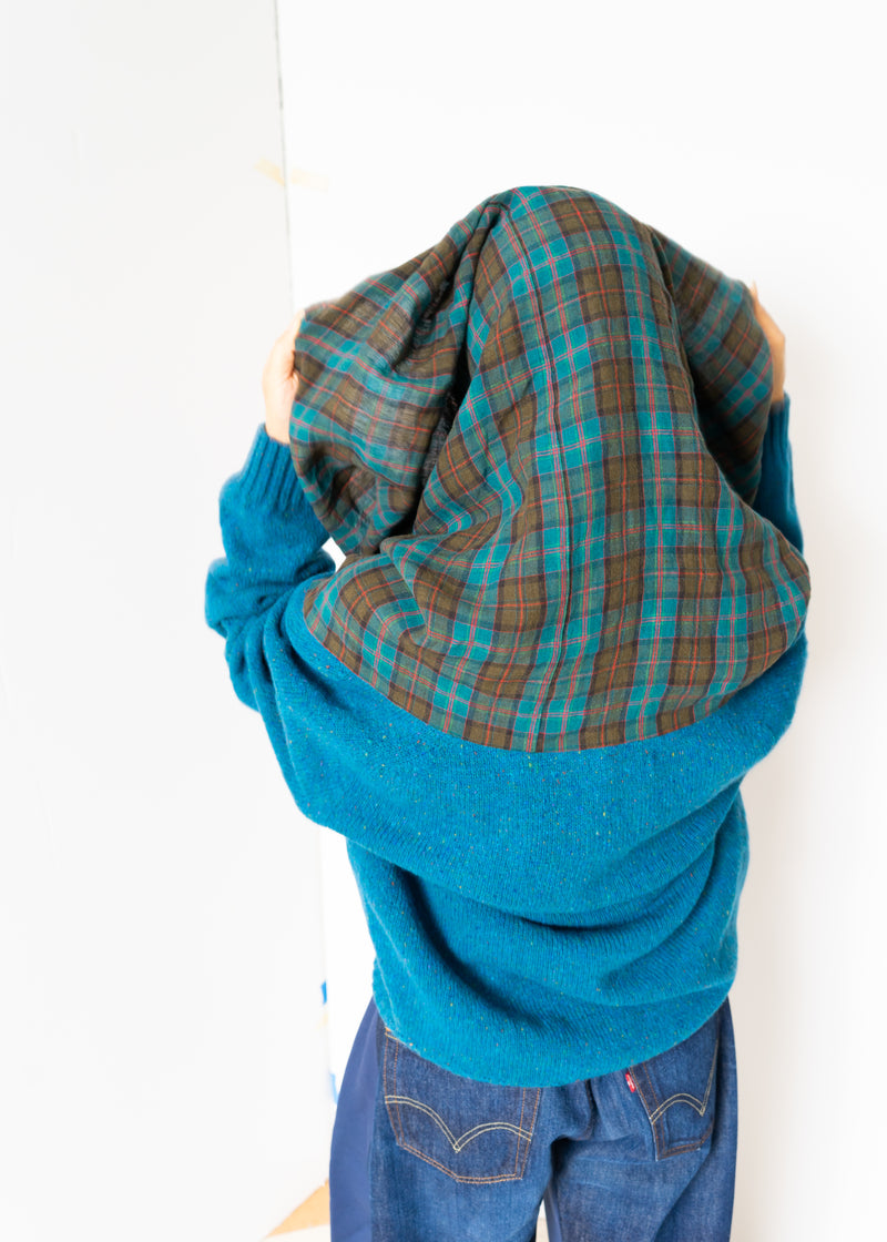 Bless Waterfall shawl sweater- teal