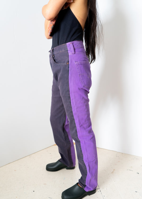 Bless jeans pleat front- washed black / purple