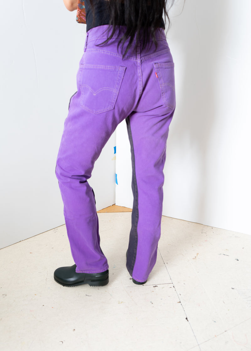 Bless jeans pleat front- washed black / purple
