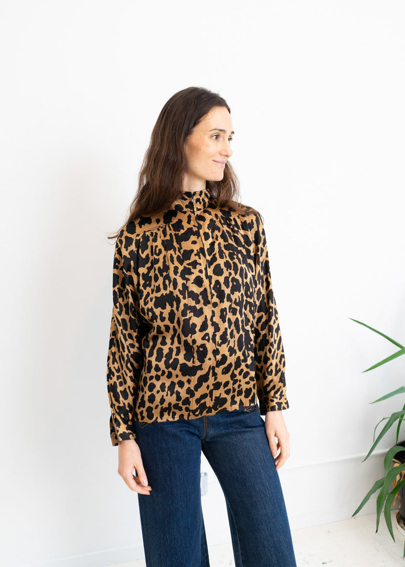 Vintage Valentino Leopard Silk Blouse