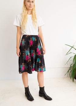 Polyester Pleated Floral Skirt