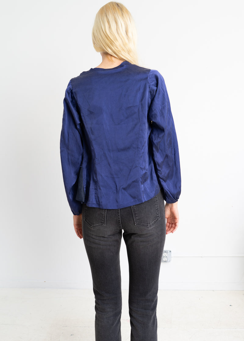 Vintage blue silk blouse