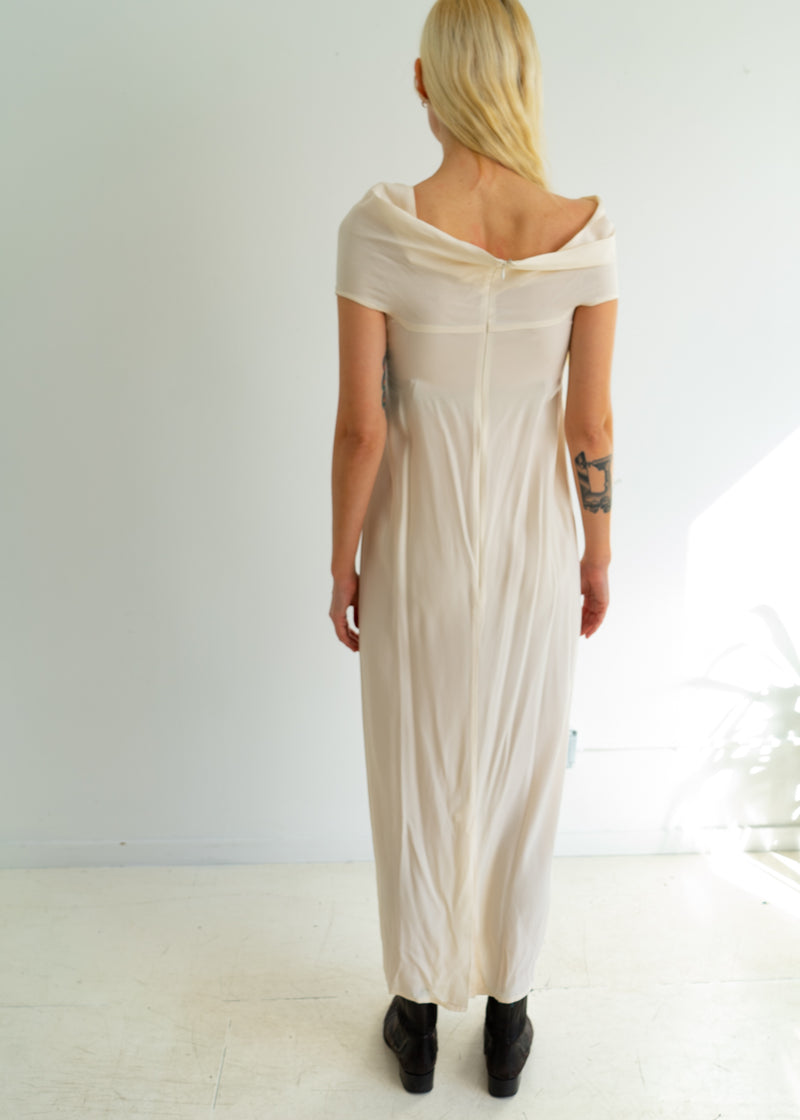 Yohji Yamamoto White Off Shoulder Gown