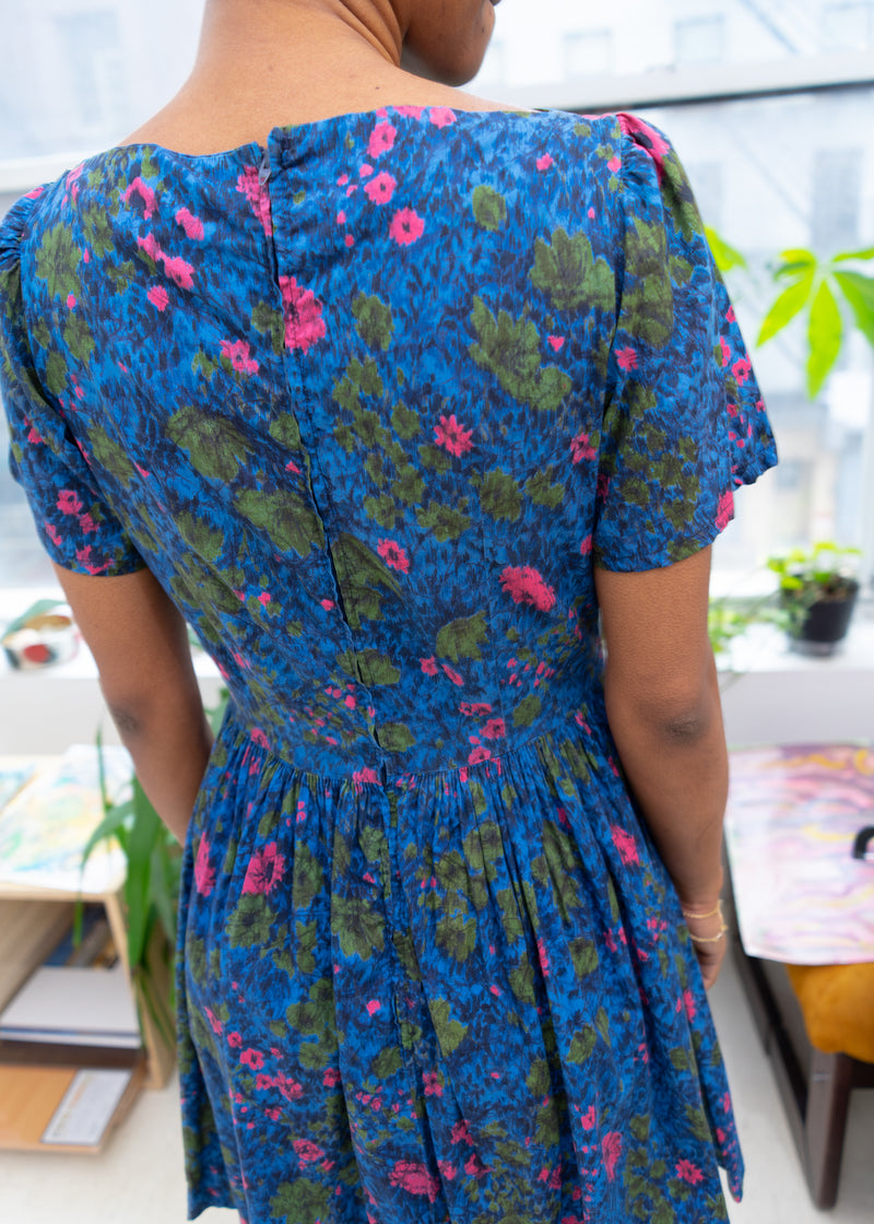 Vintage blue flower dress – Lai Lai