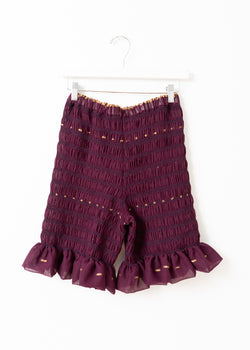 Rara Ruffle Shorts-Purple Gold