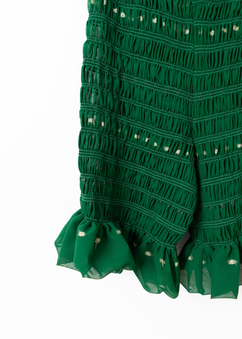 Rara Ruffle Shorts -Emerald Gold (sheer)
