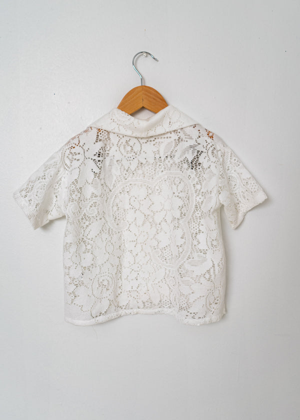 Kids School Boy Shirt- 4y White Mum Lace