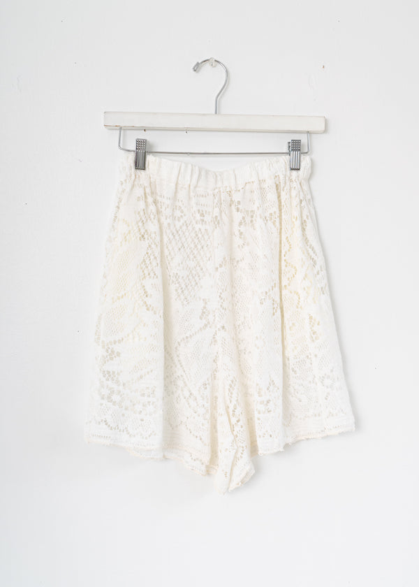 Vintage Lace Shorts- White Sunflower