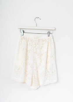 Vintage Lace Shorts- White Sunflower