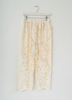 Vintage Lace Gusset Pant- Net Peony Ecru