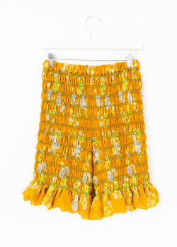 Rara Ruffle Shorts -Yellow Silk Flowers