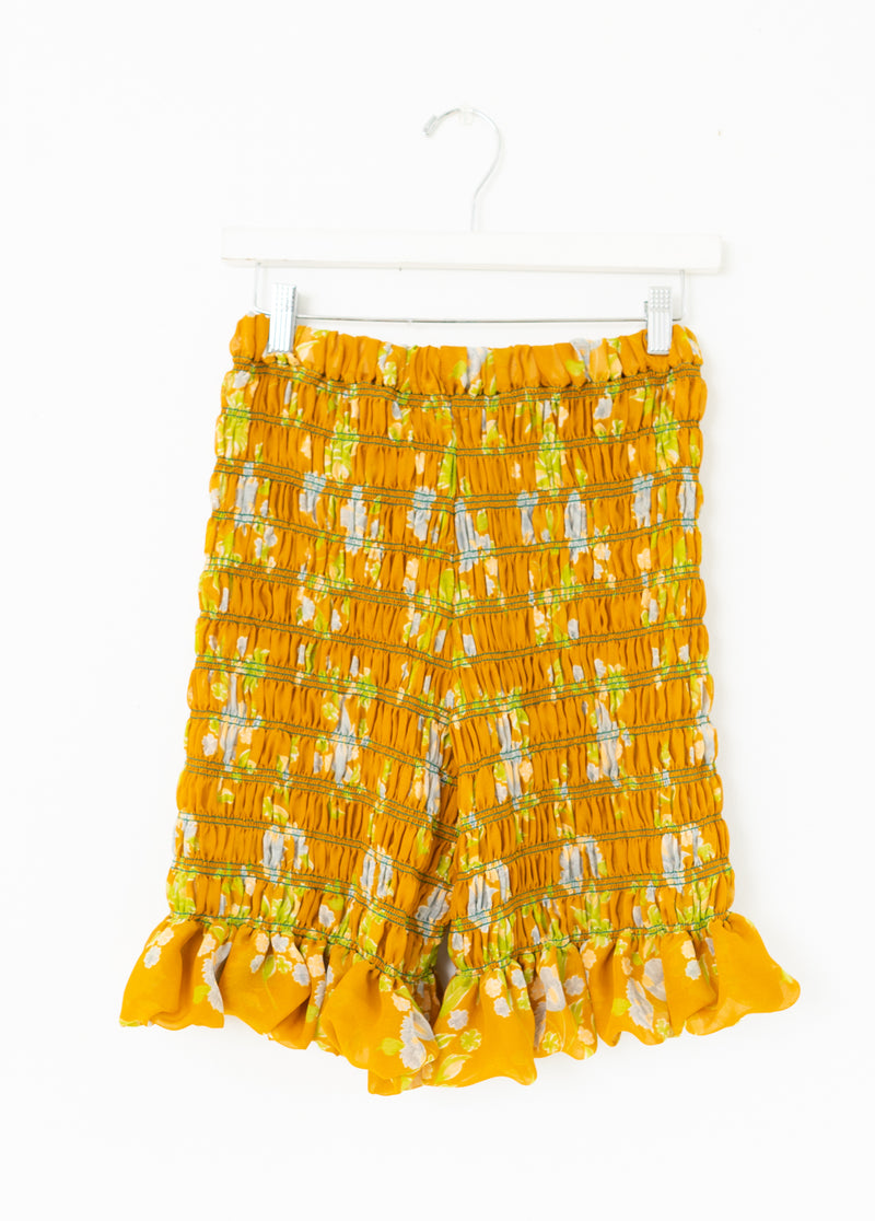 Rara Ruffle Shorts -Yellow Silk Flowers