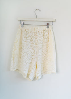 Vintage Lace Shorts- White Close Lace