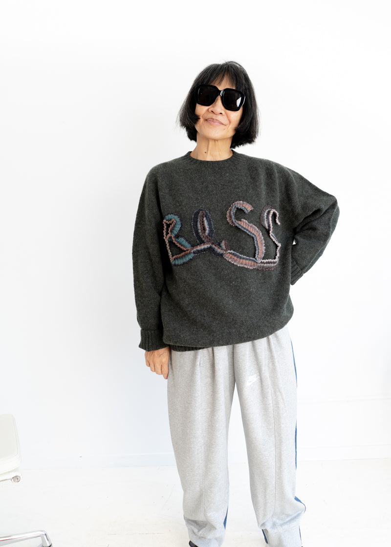 Bless Logo Knit Sweater- Spruce – Lai Lai