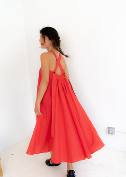 Land Dress- Red Cotton