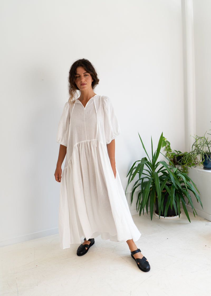 Lola Dress- White Linen Lai Lai Lola Dress- White Linen Lai Lai