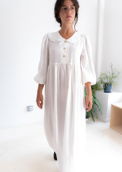 Lindsey Dress- White Linen
