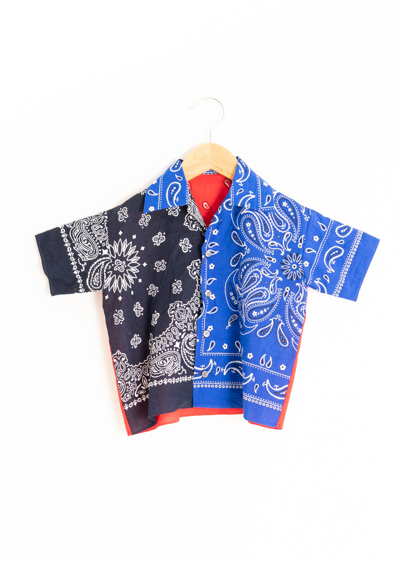 School Boy Shirt- Bandana Reb Blue Black – Lai Lai