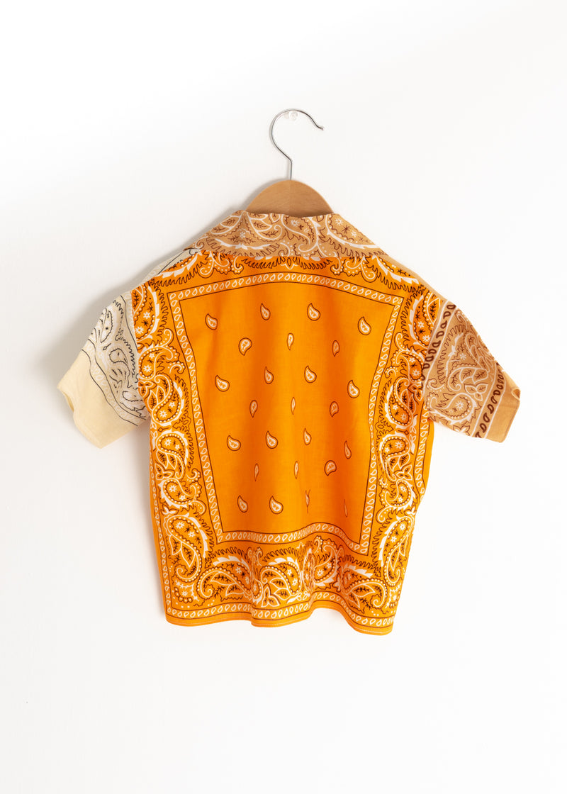 School Boy Shirt- Bandana Beige Orange