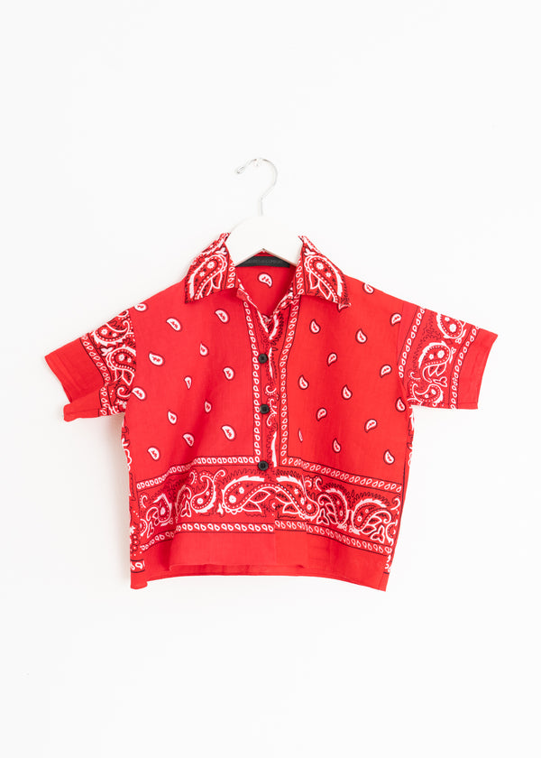 School Boy Shirt- Bandana Red